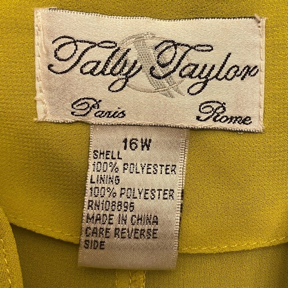 50% off w♥️ TALLY TAYLOR lime green dress jacket SIZE 16 54 - Picture 2 of 6